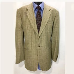 STAFFORD Mens Check Blazer Size 42L | Silk Wool